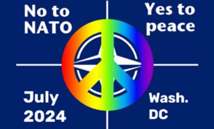 A rainbow colored peace sign

Description automatically generated